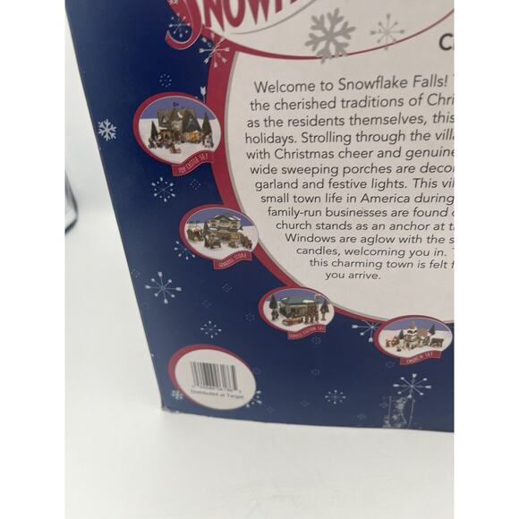 Snowflake Falls 8 Piece Porcelain Toy Castle Set Christmas Village Decor - Picture 10 of 12